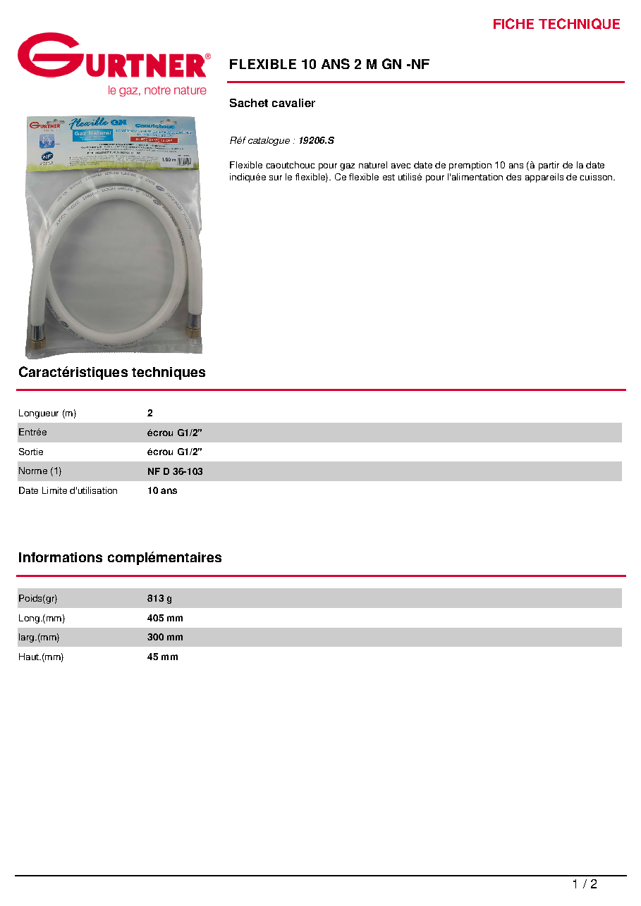 Fiche technique fournisseur