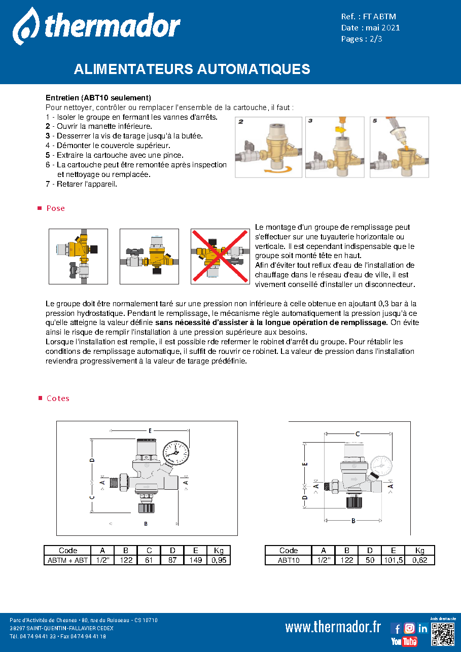 Fiche technique fournisseur