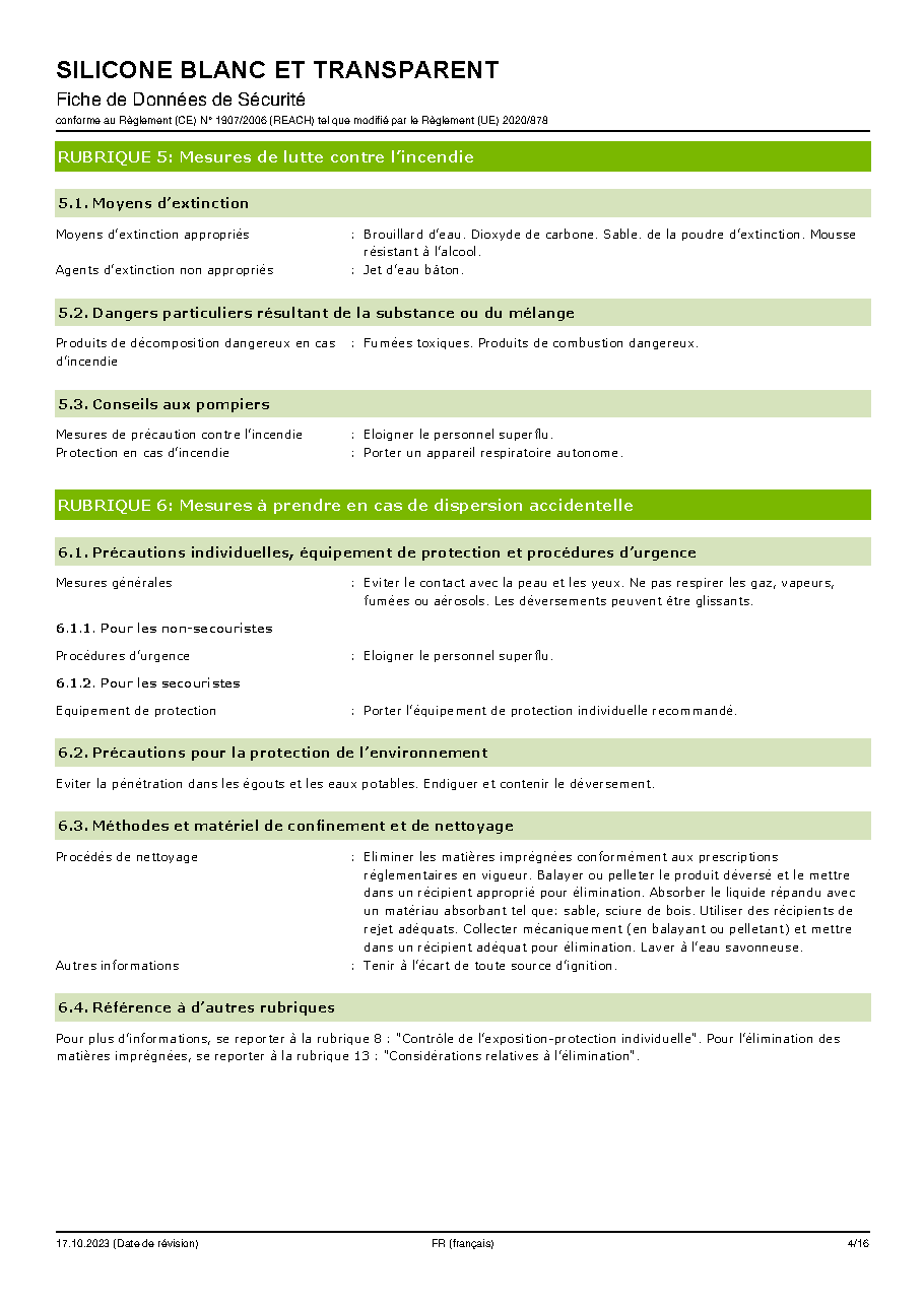 Fiche technique fournisseur