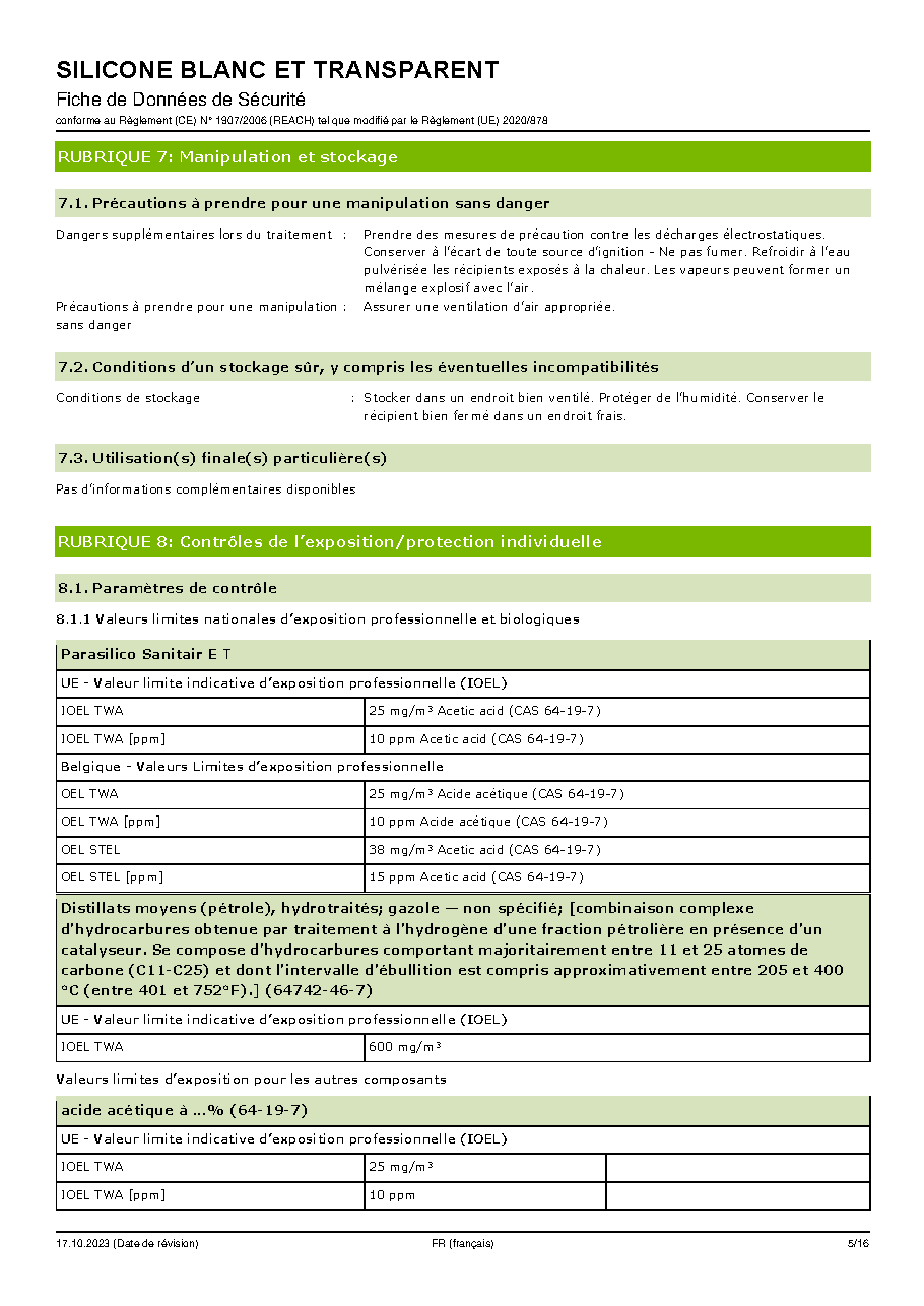 Fiche technique fournisseur