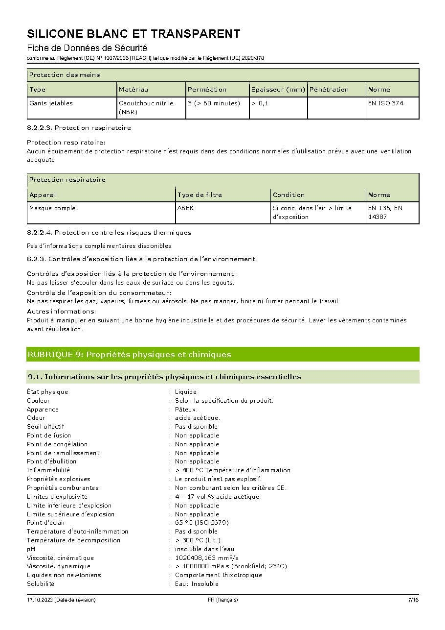Fiche technique fournisseur