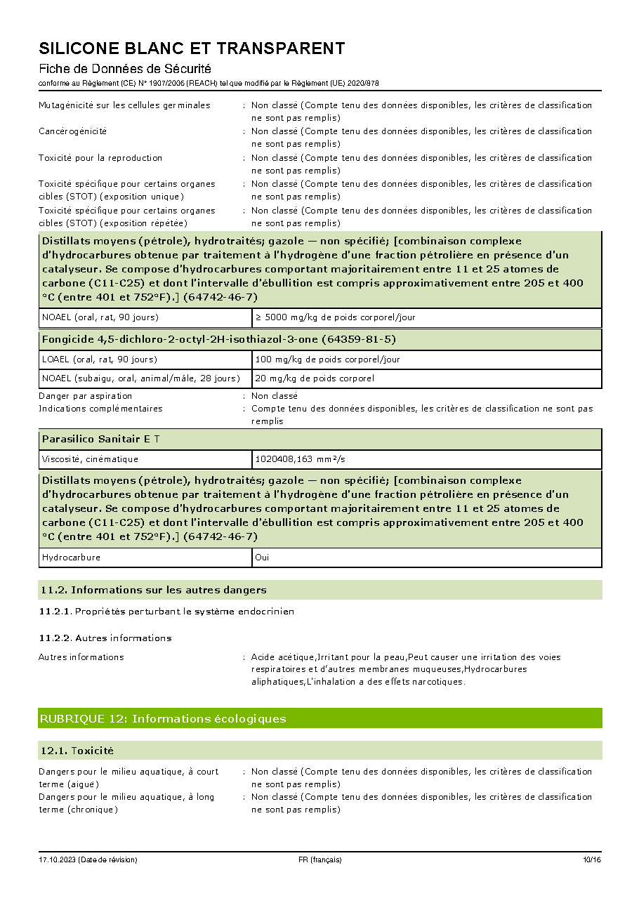 Fiche technique fournisseur