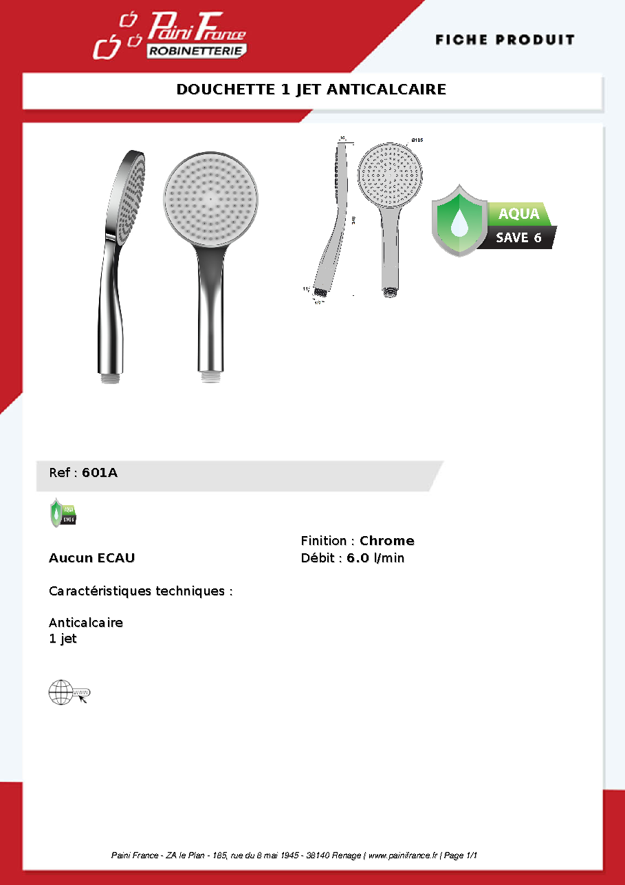 Fiche technique fournisseur
