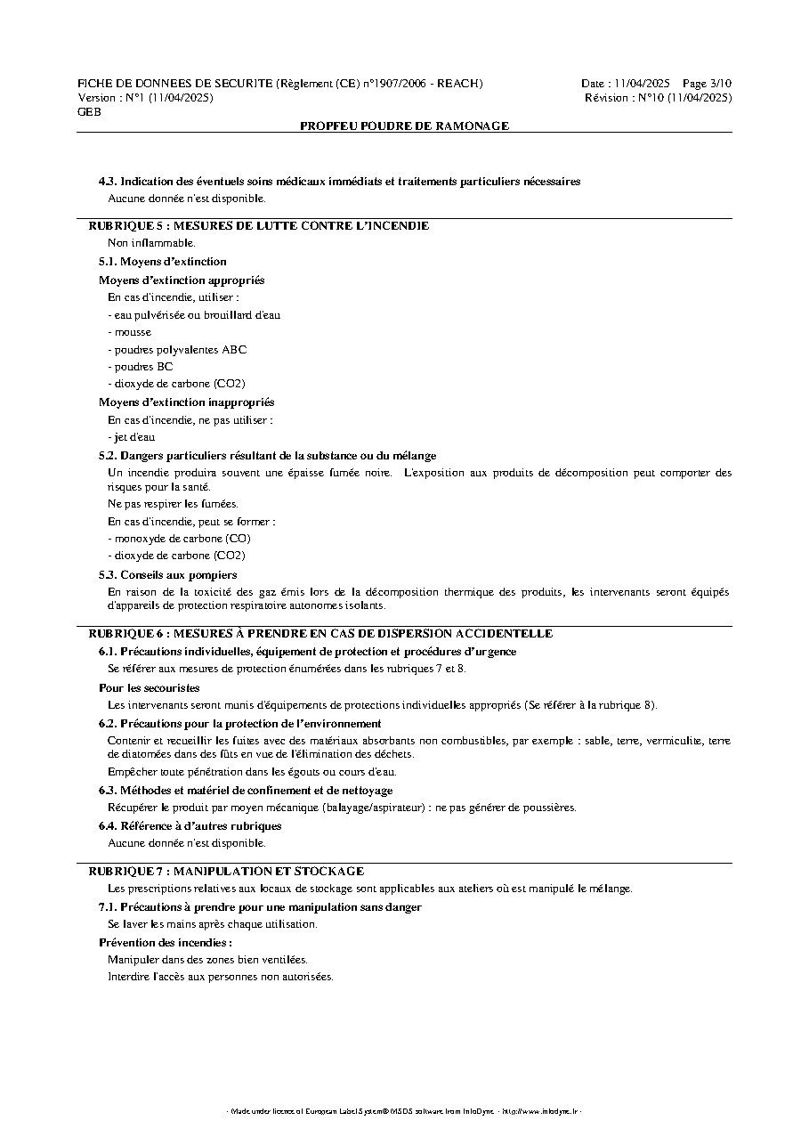 Fiche technique fournisseur