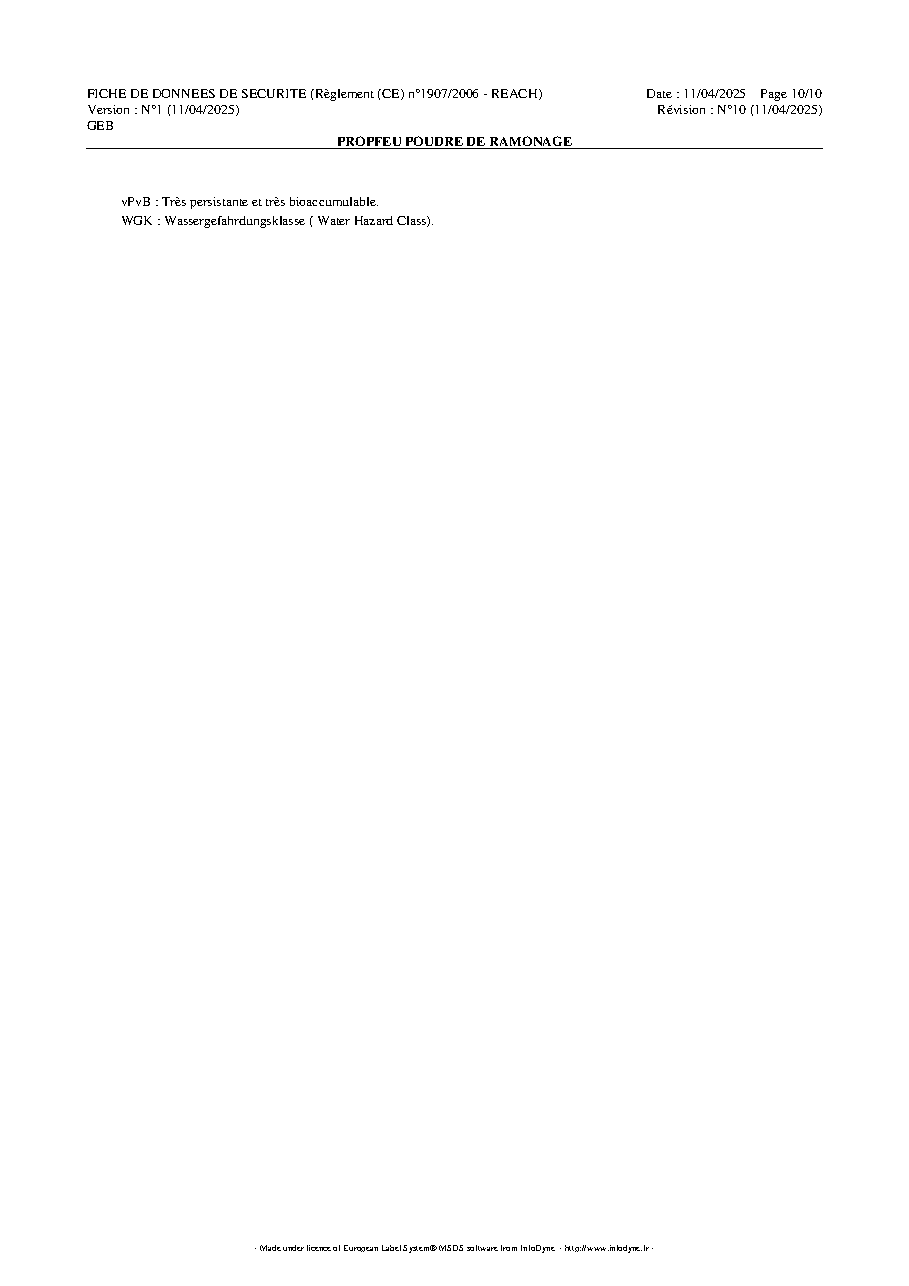 Fiche technique fournisseur