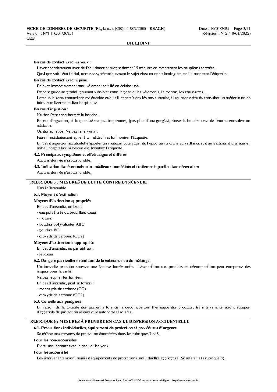 Fiche technique fournisseur