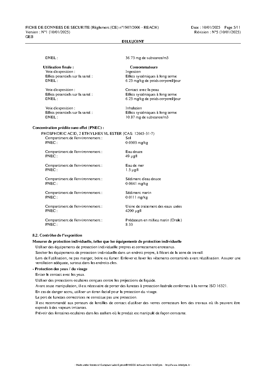 Fiche technique fournisseur