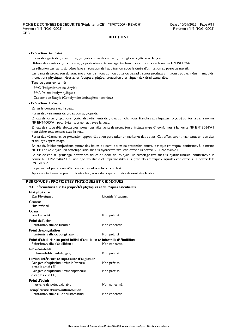 Fiche technique fournisseur