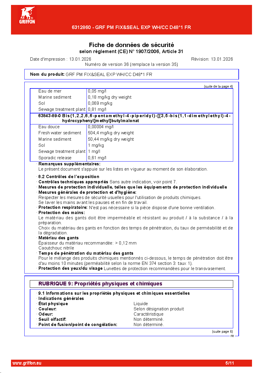 Fiche technique fournisseur