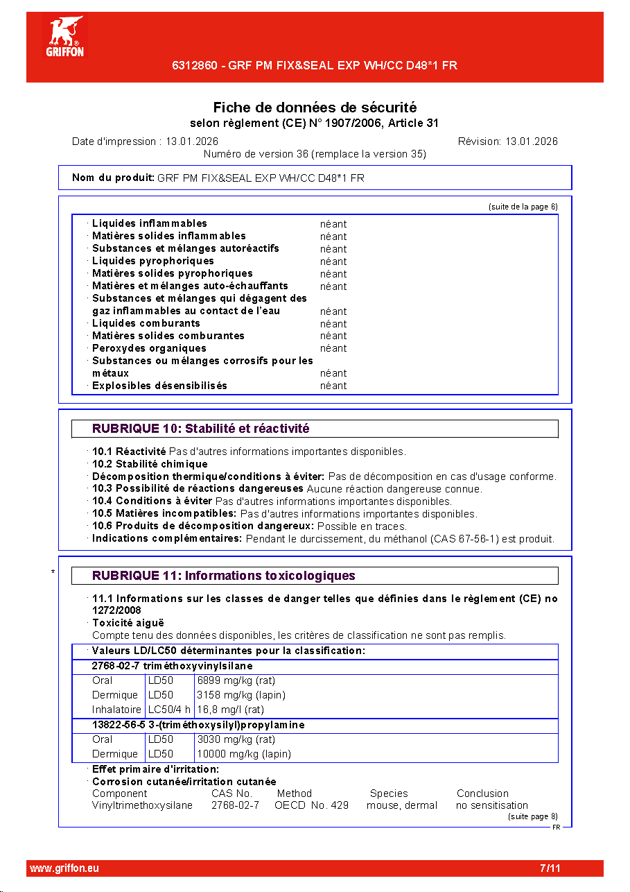 Fiche technique fournisseur