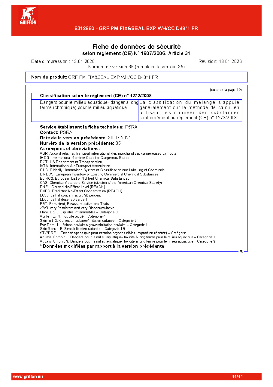 Fiche technique fournisseur