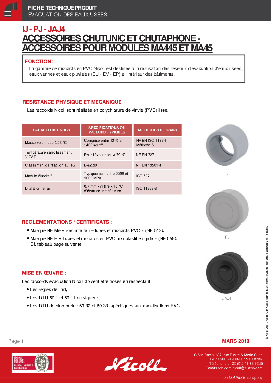 Fiche technique fournisseur