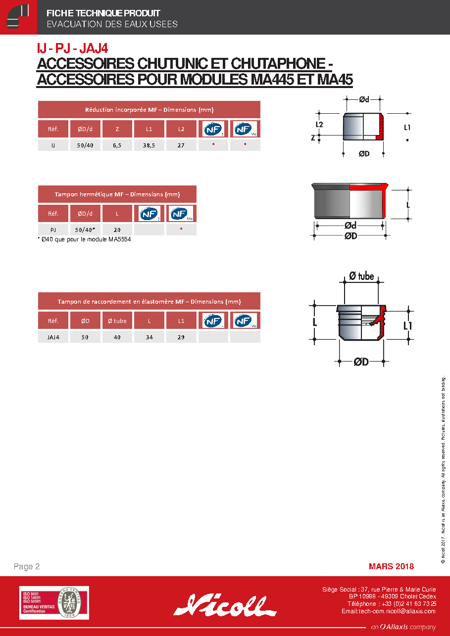 Fiche technique fournisseur