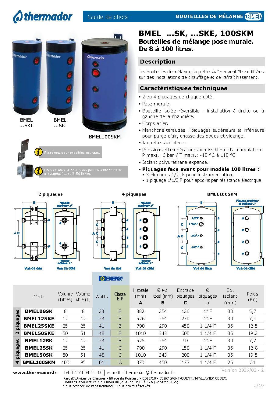 Fiche technique fournisseur