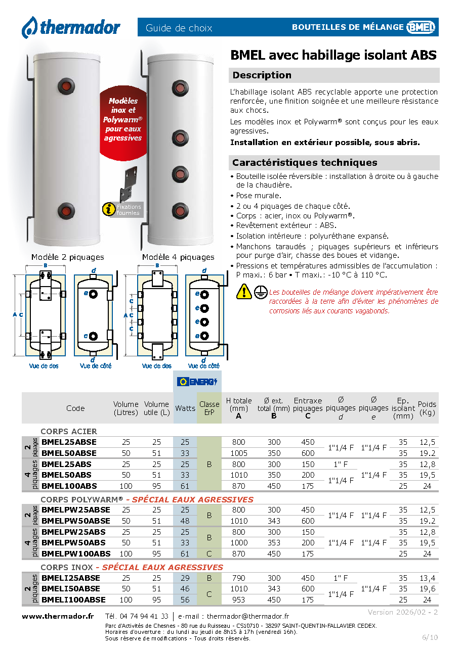 Fiche technique fournisseur