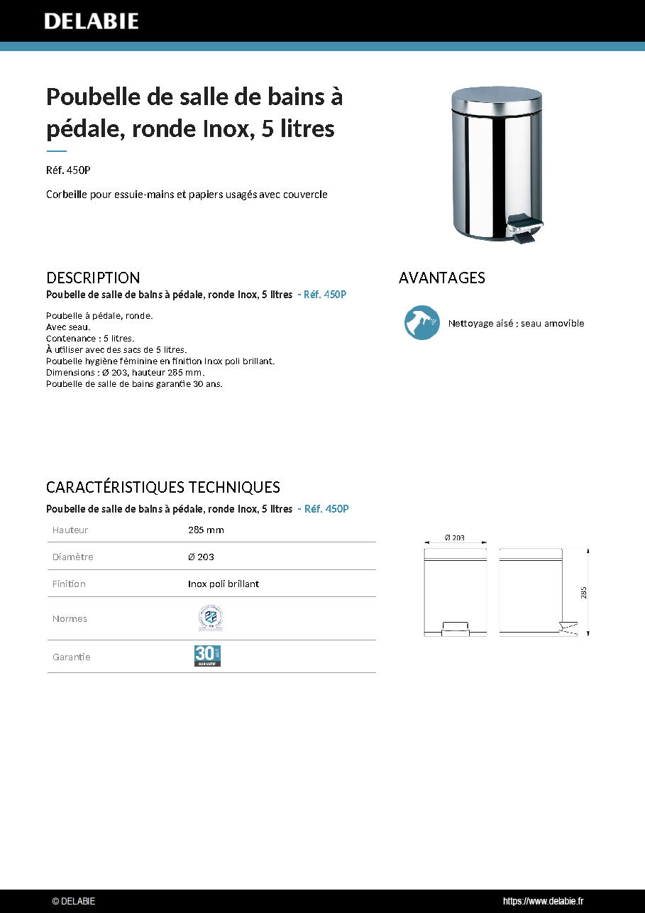 Fiche technique fournisseur