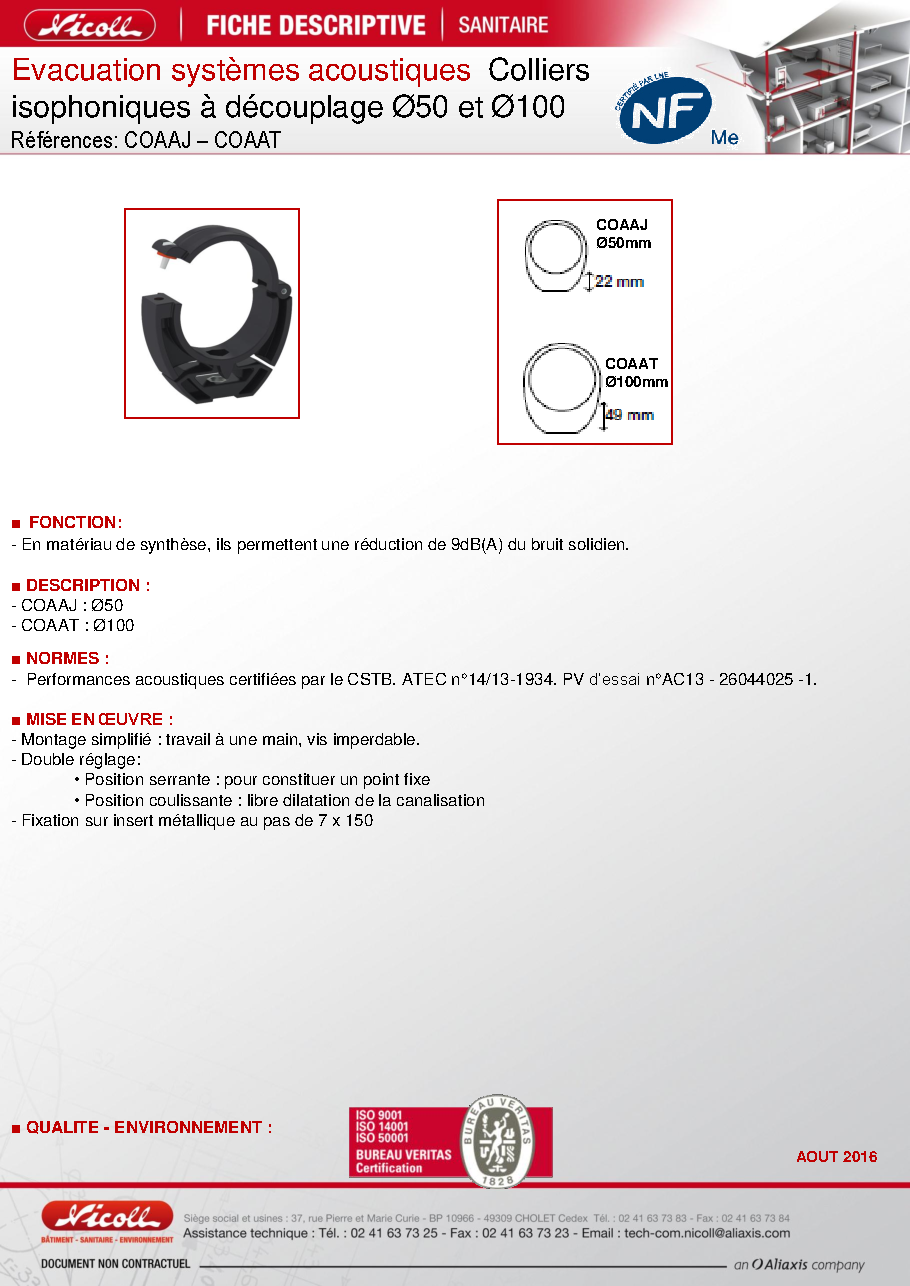 Fiche technique fournisseur