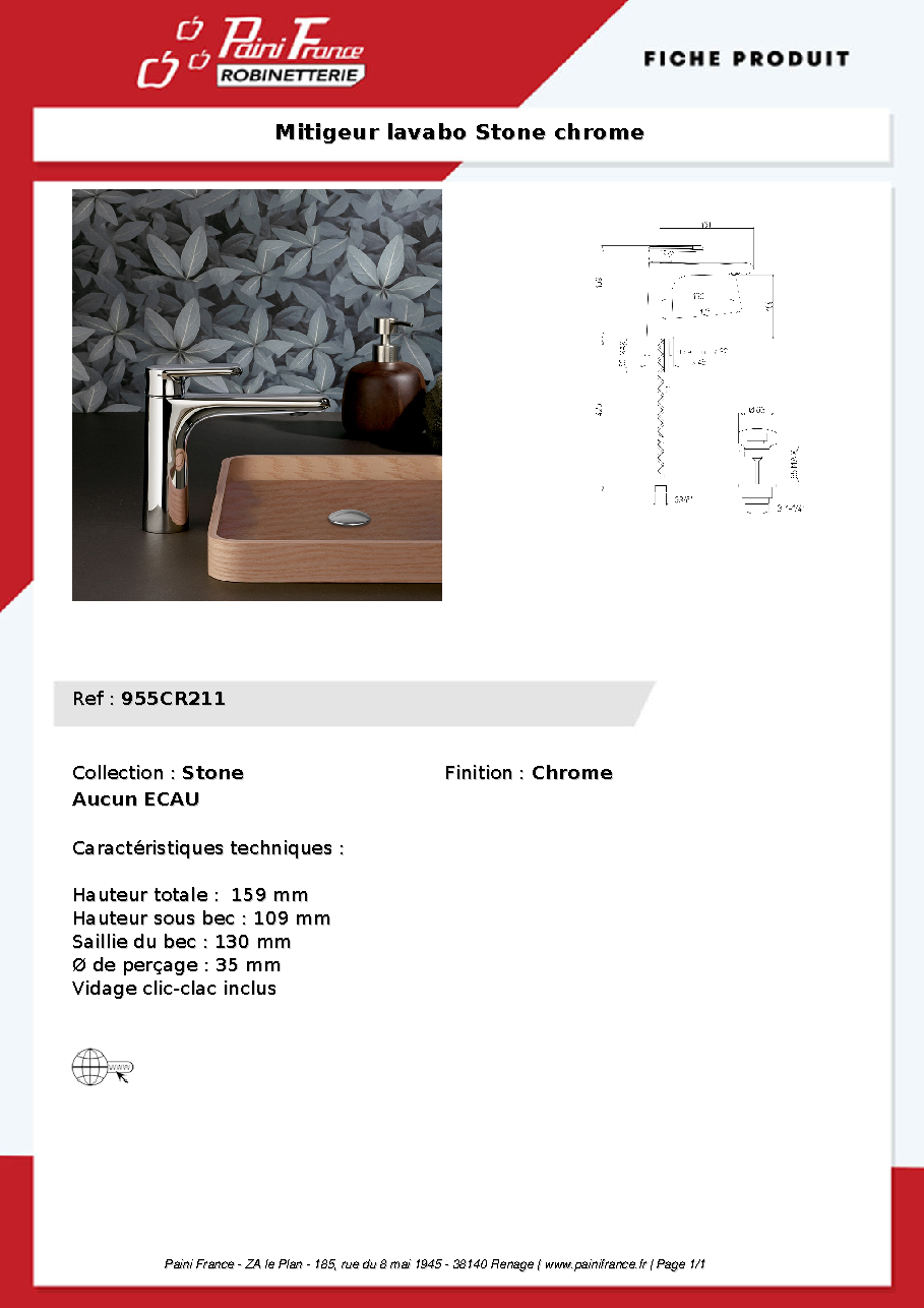 Fiche technique fournisseur
