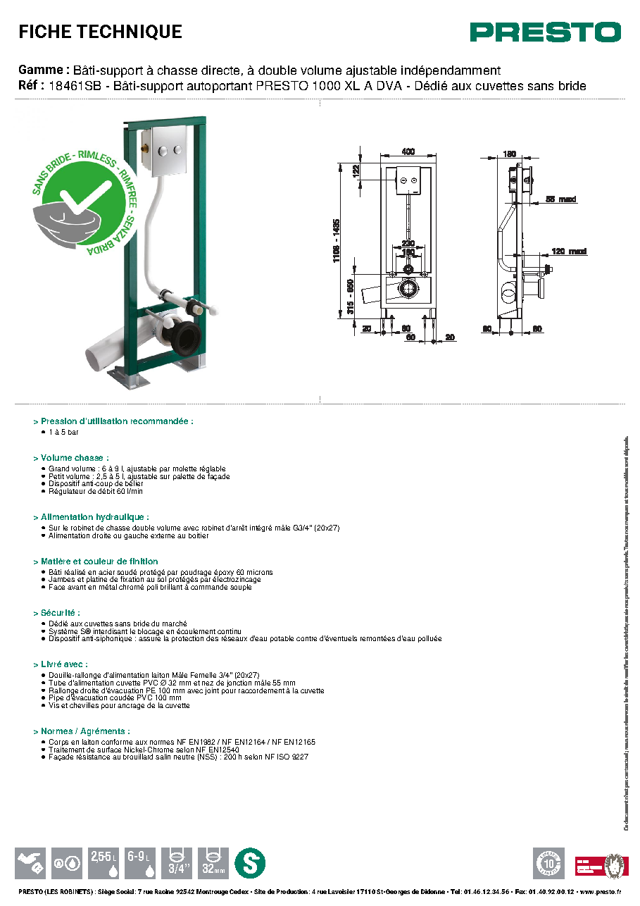Fiche technique fournisseur