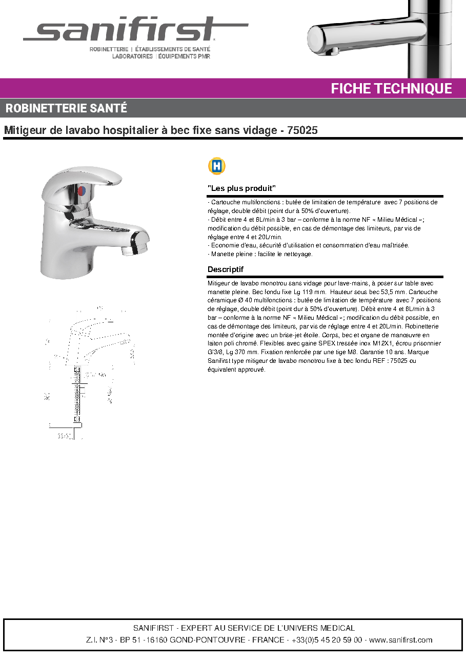 Fiche technique fournisseur