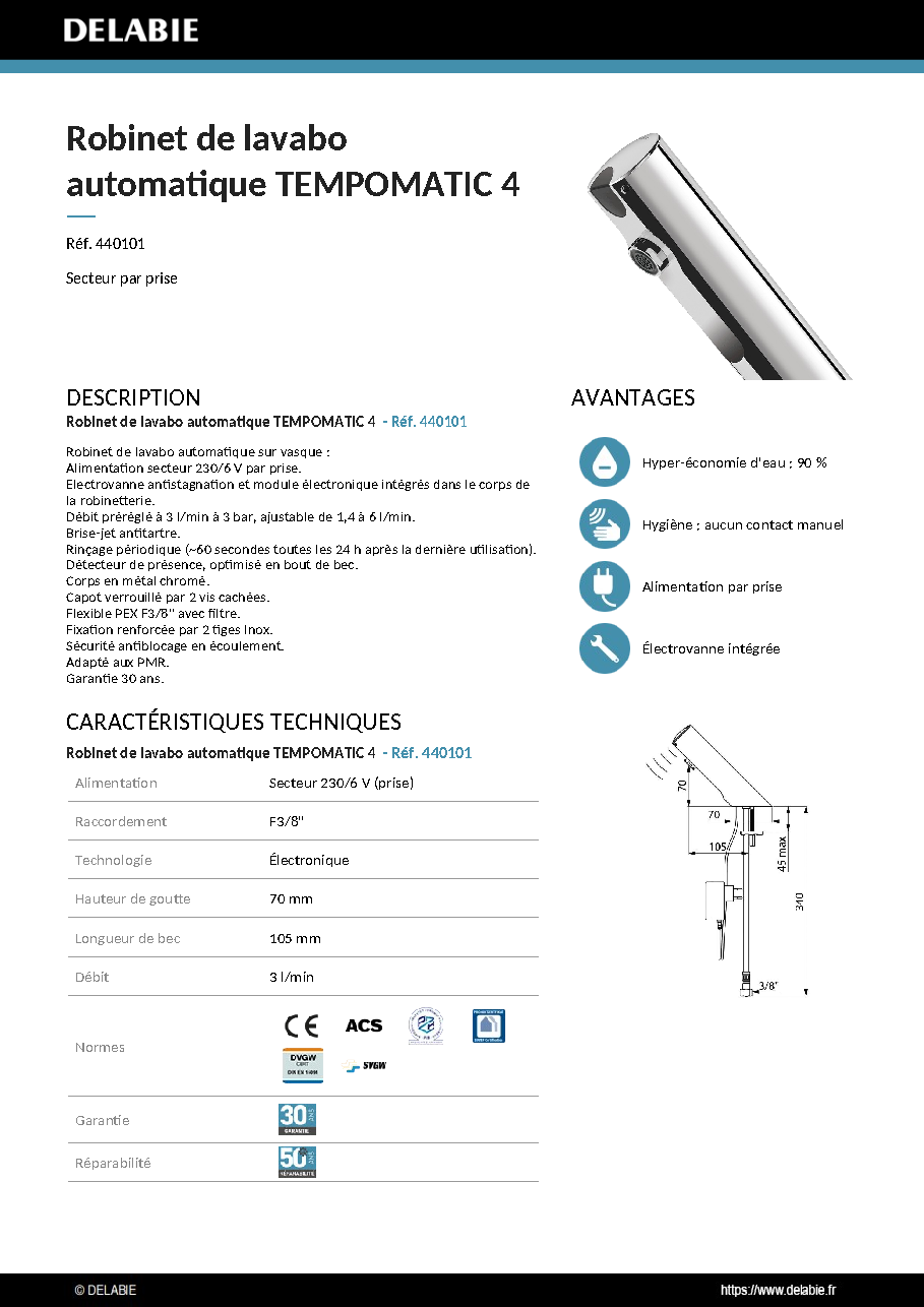Fiche technique fournisseur