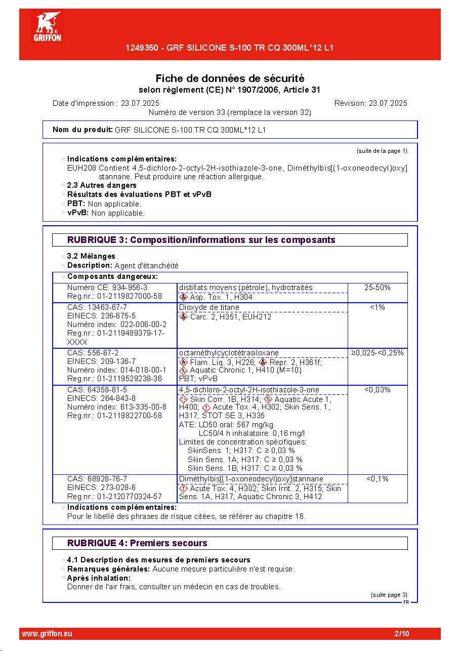 Fiche technique fournisseur