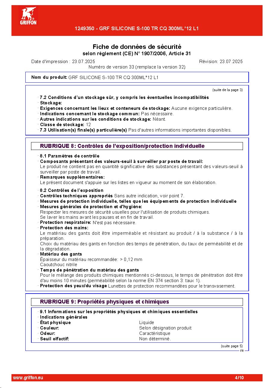 Fiche technique fournisseur