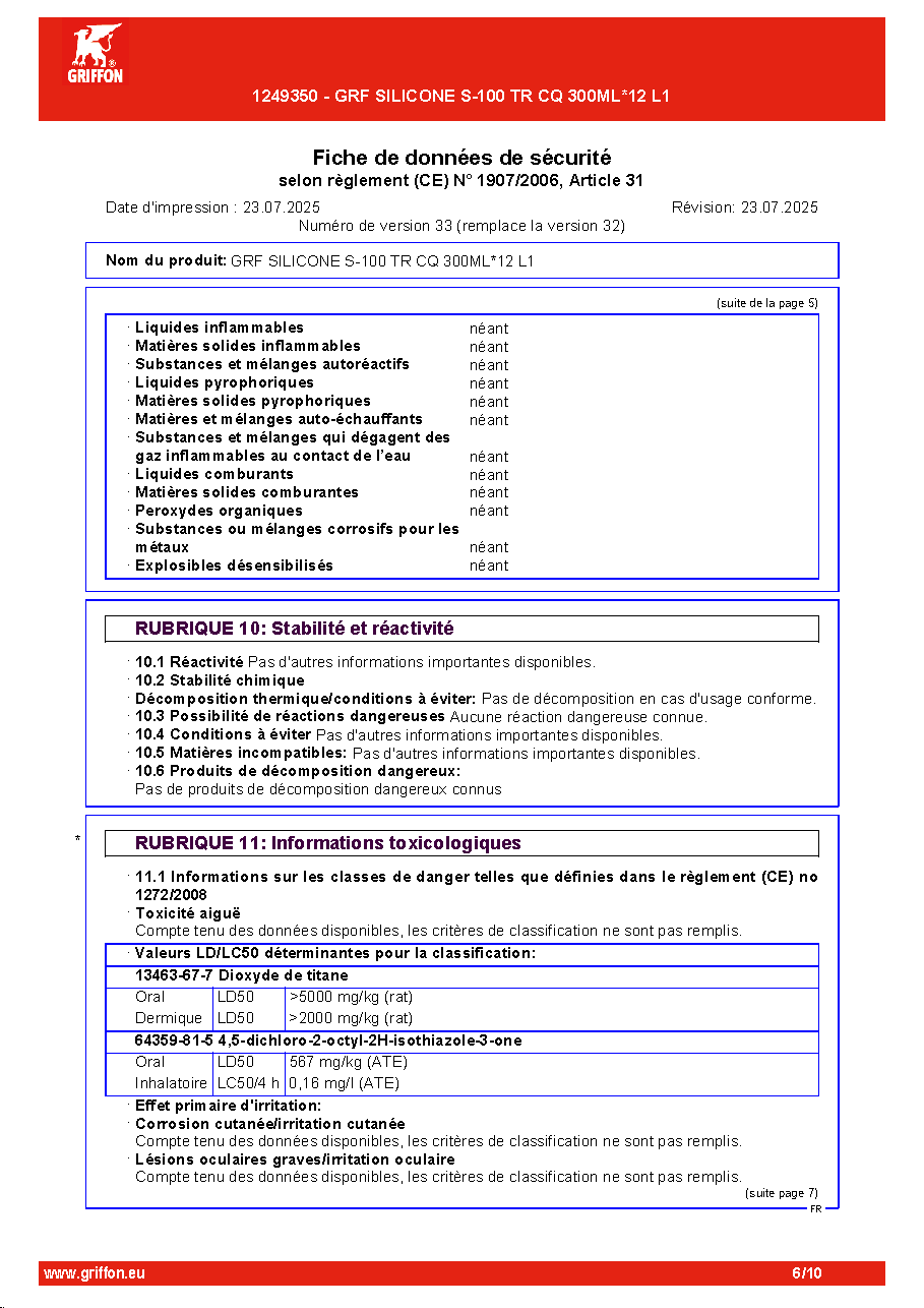 Fiche technique fournisseur