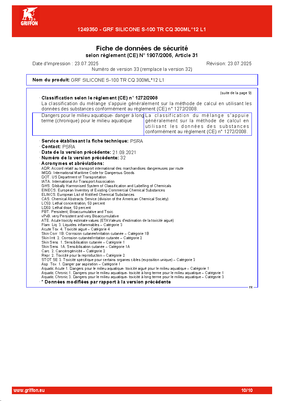 Fiche technique fournisseur