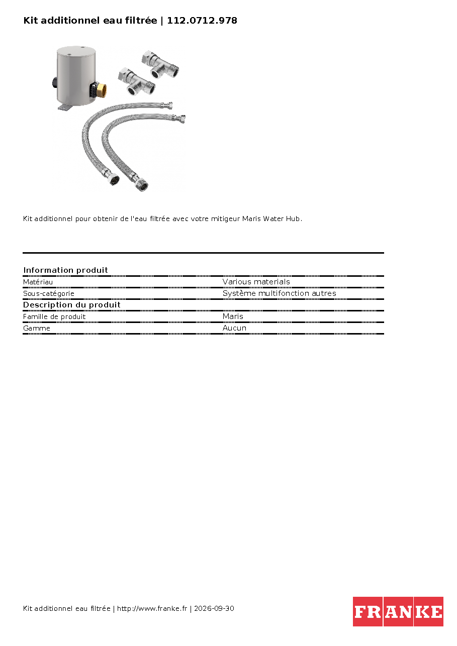 Fiche technique fournisseur