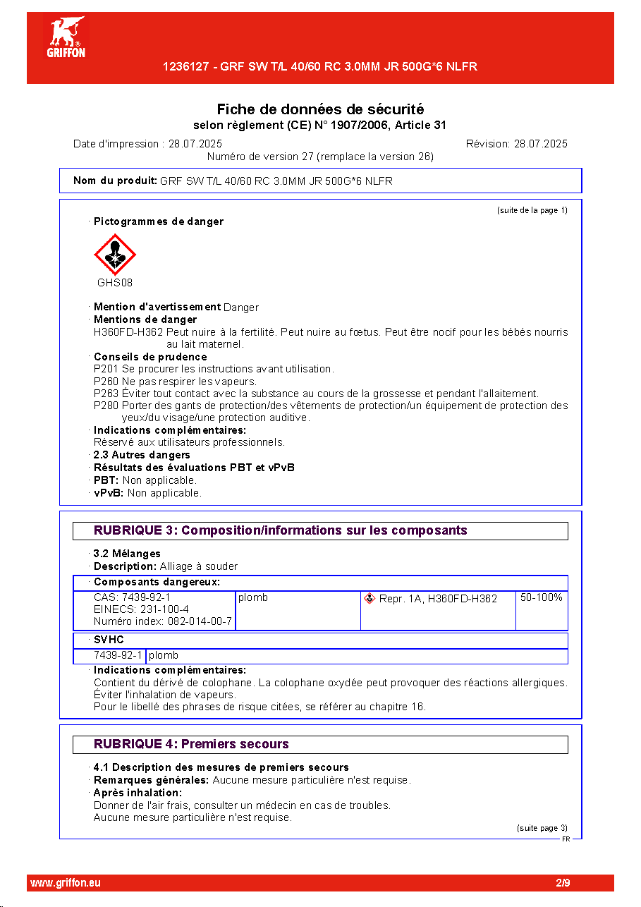 Fiche technique fournisseur