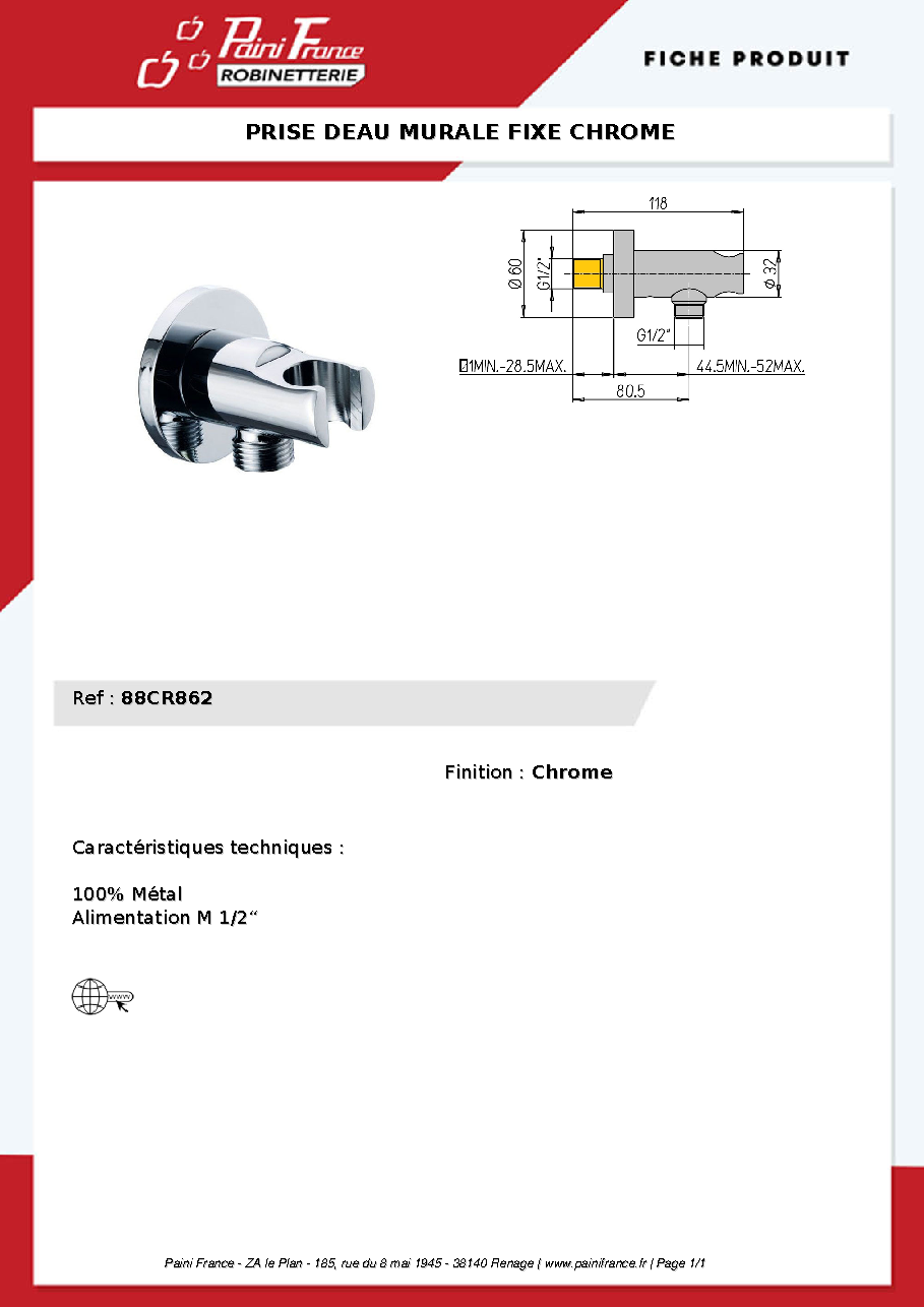 Fiche technique fournisseur