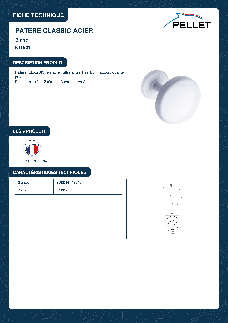 Fiche technique fournisseur