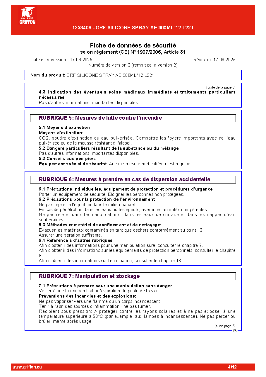 Fiche technique fournisseur