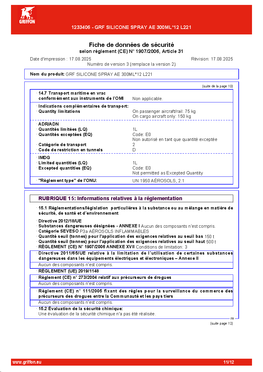 Fiche technique fournisseur