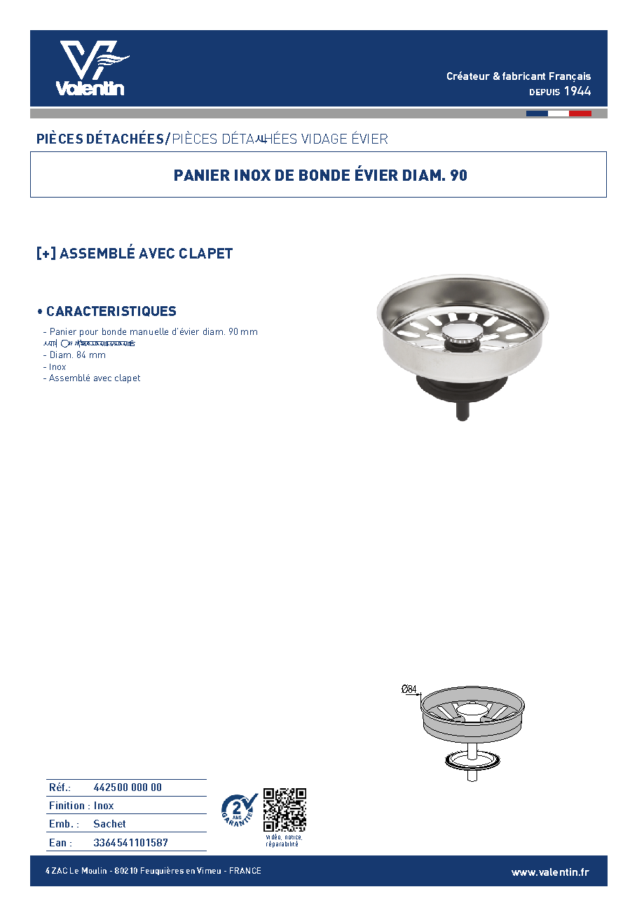Fiche technique fournisseur