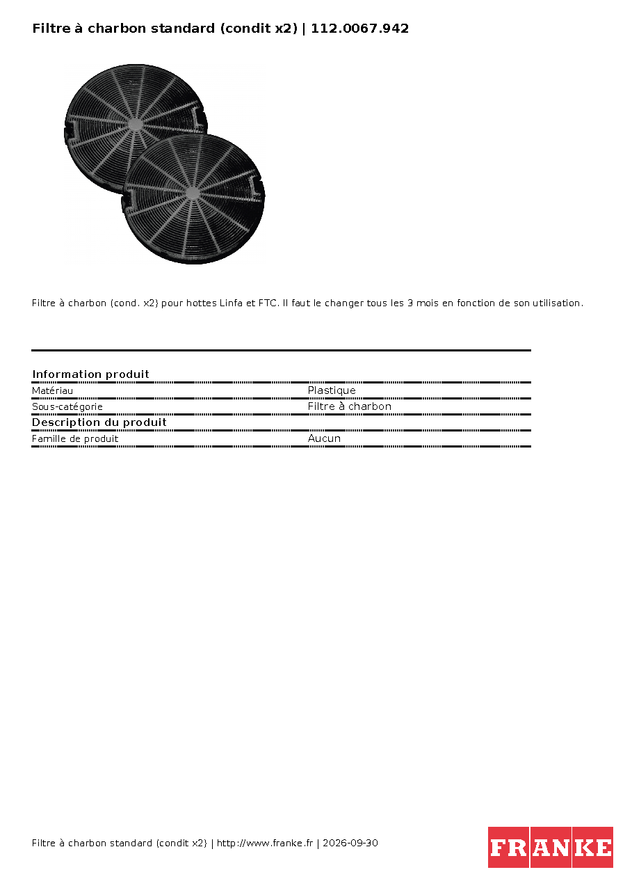 Fiche technique fournisseur