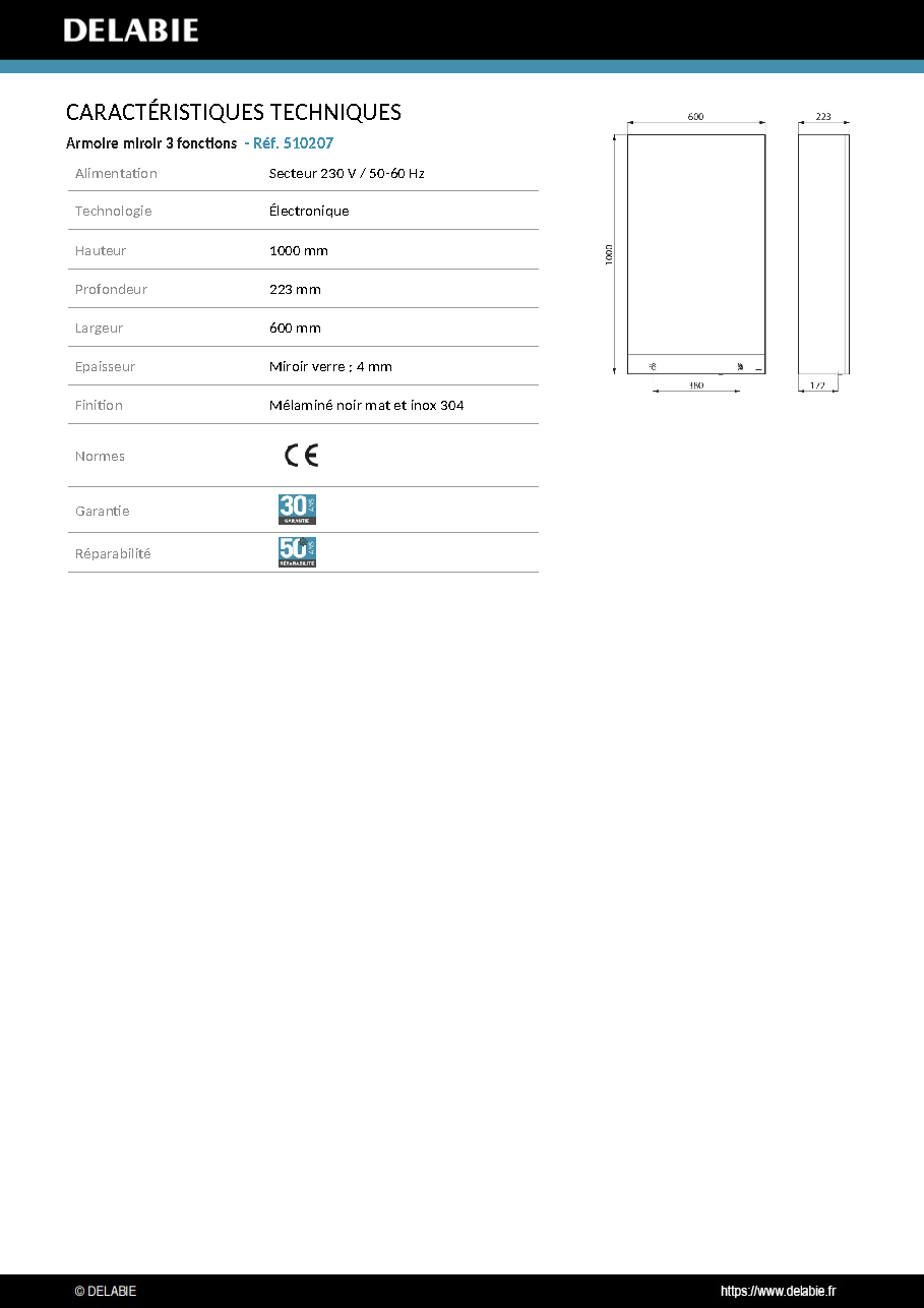 Fiche technique fournisseur