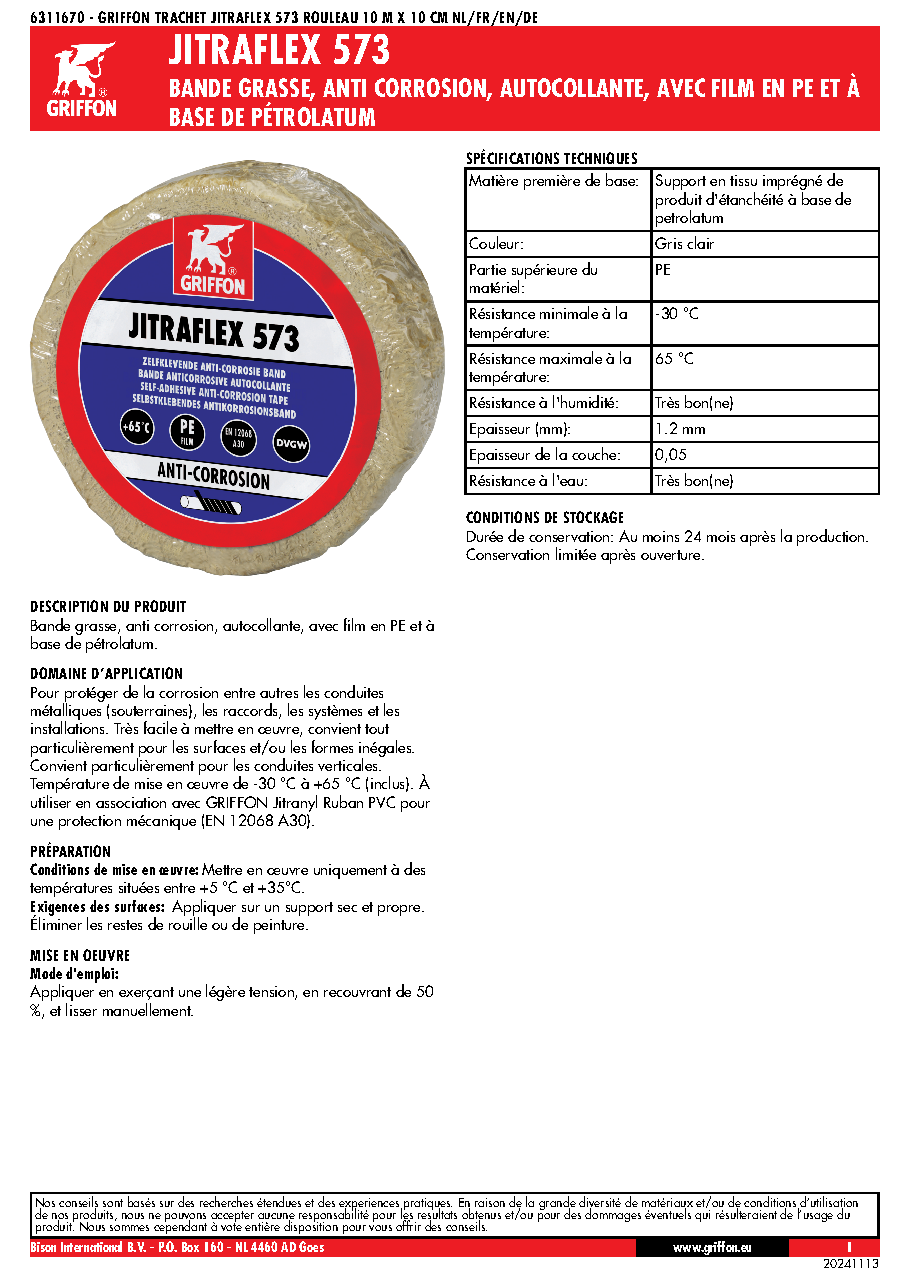 Fiche technique fournisseur