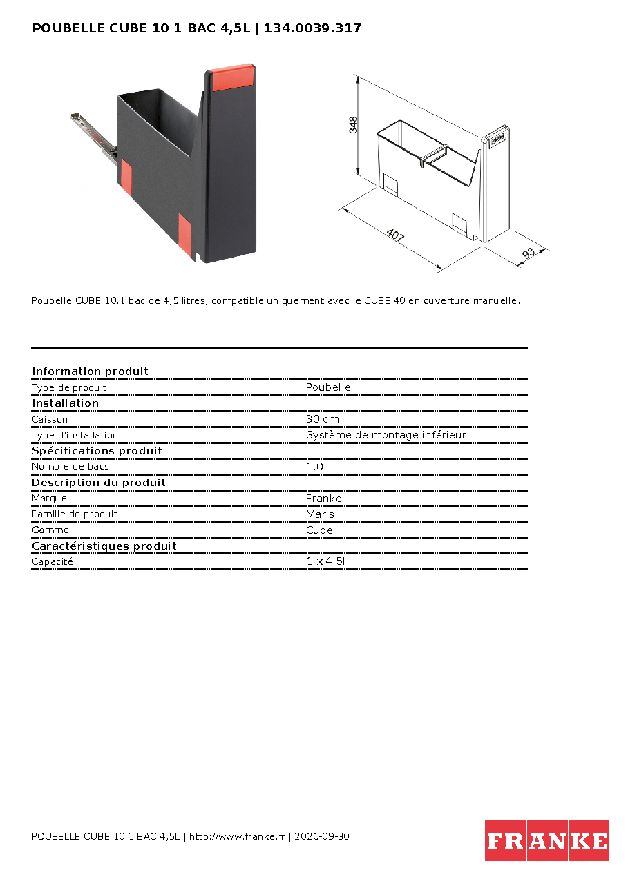 Fiche technique fournisseur