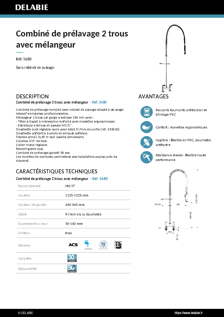 Fiche technique fournisseur