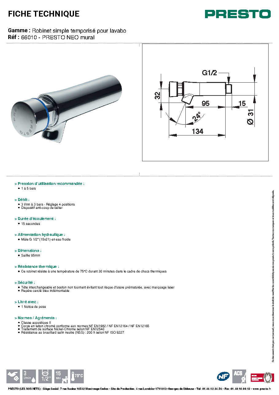 Fiche technique fournisseur
