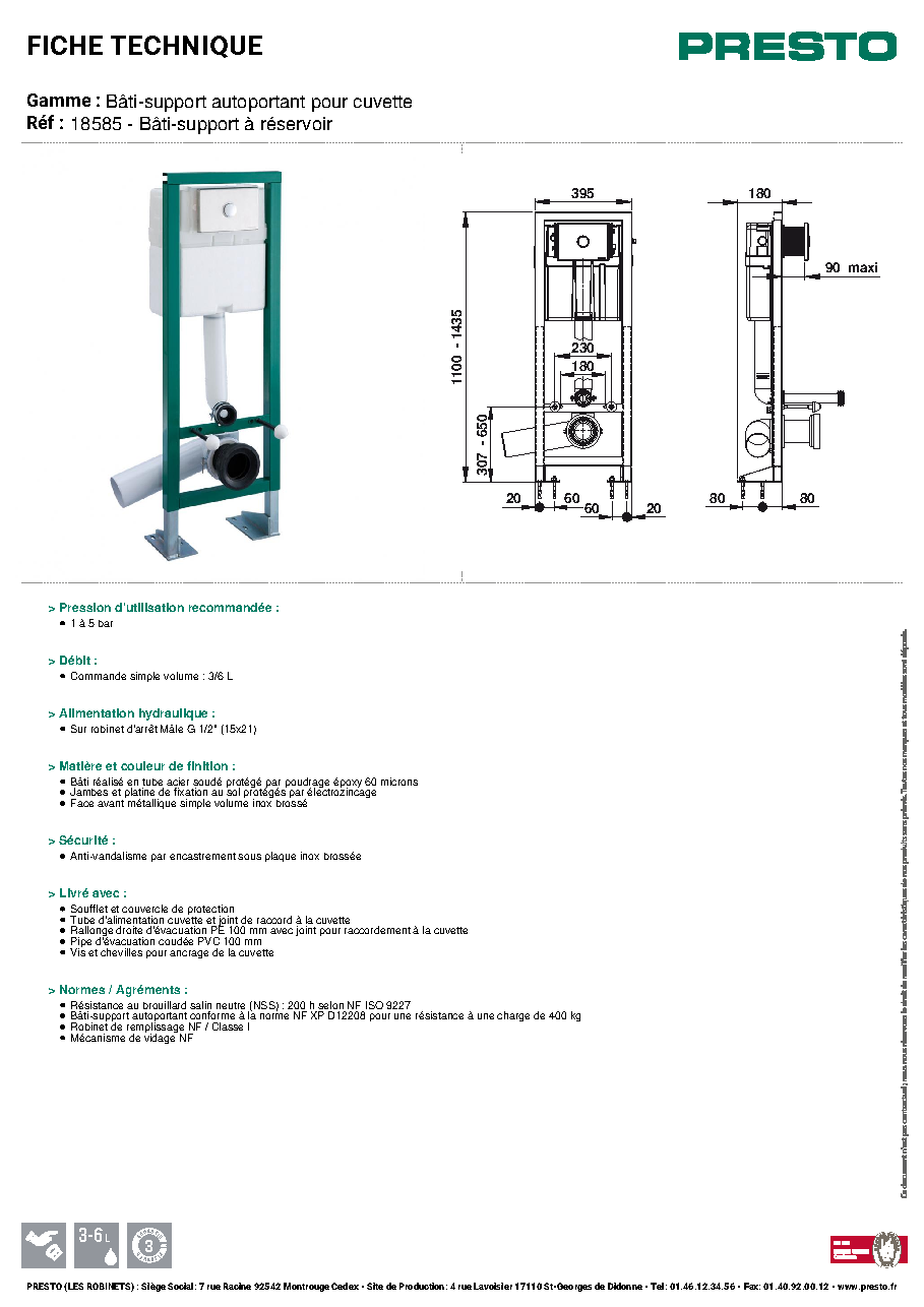 Fiche technique fournisseur