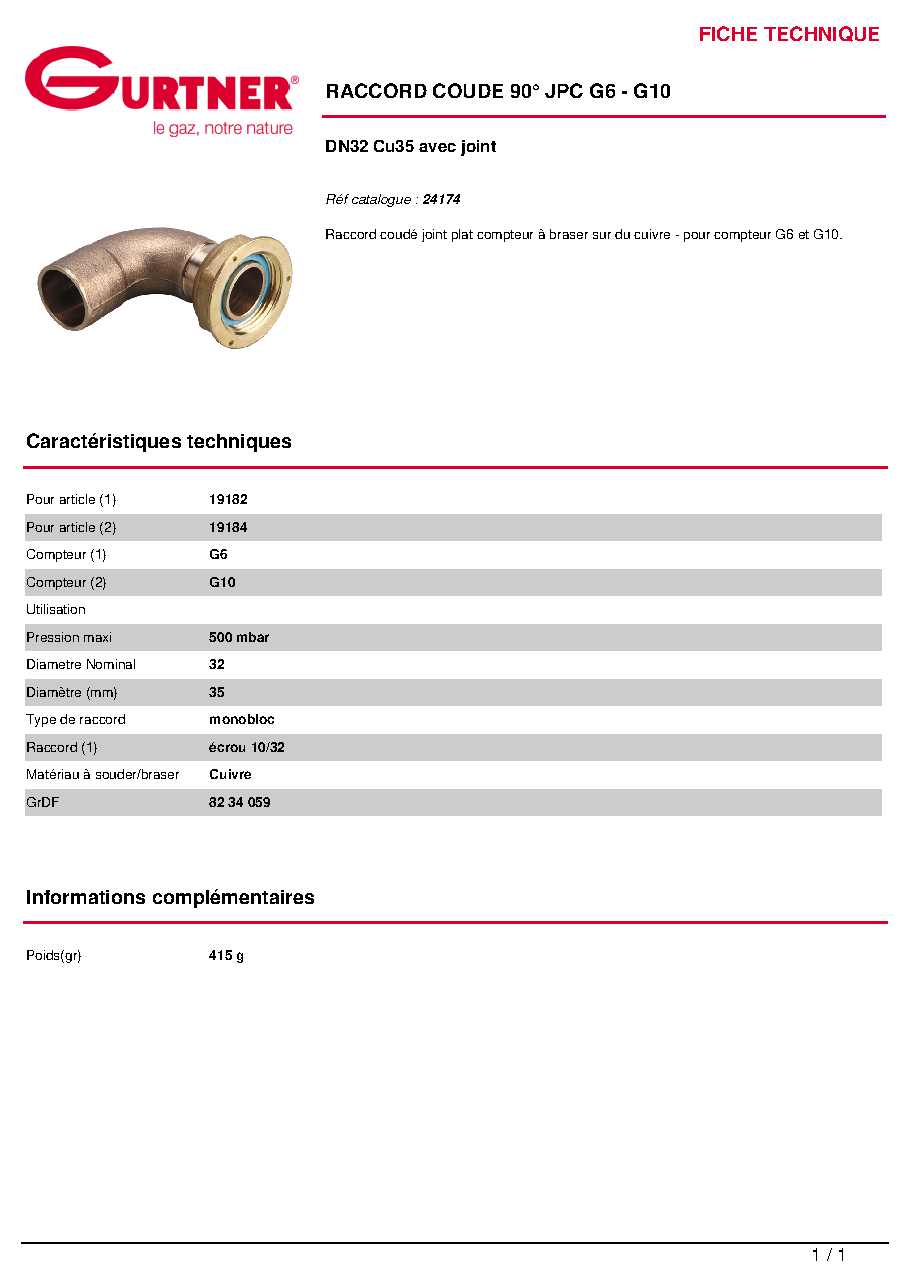 Fiche technique fournisseur