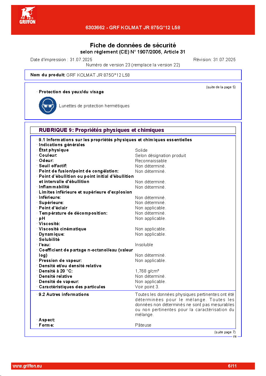 Fiche technique fournisseur