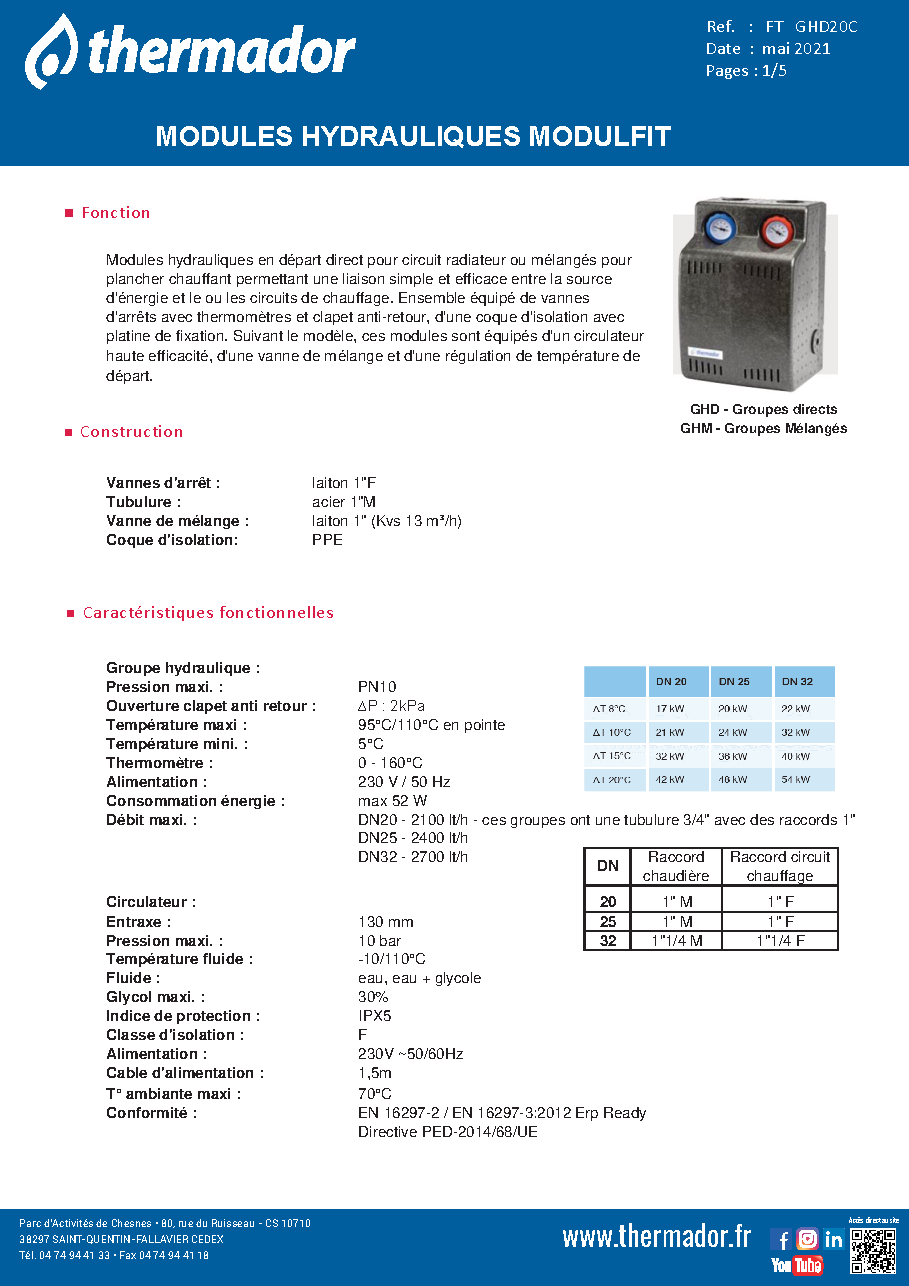 Fiche technique fournisseur