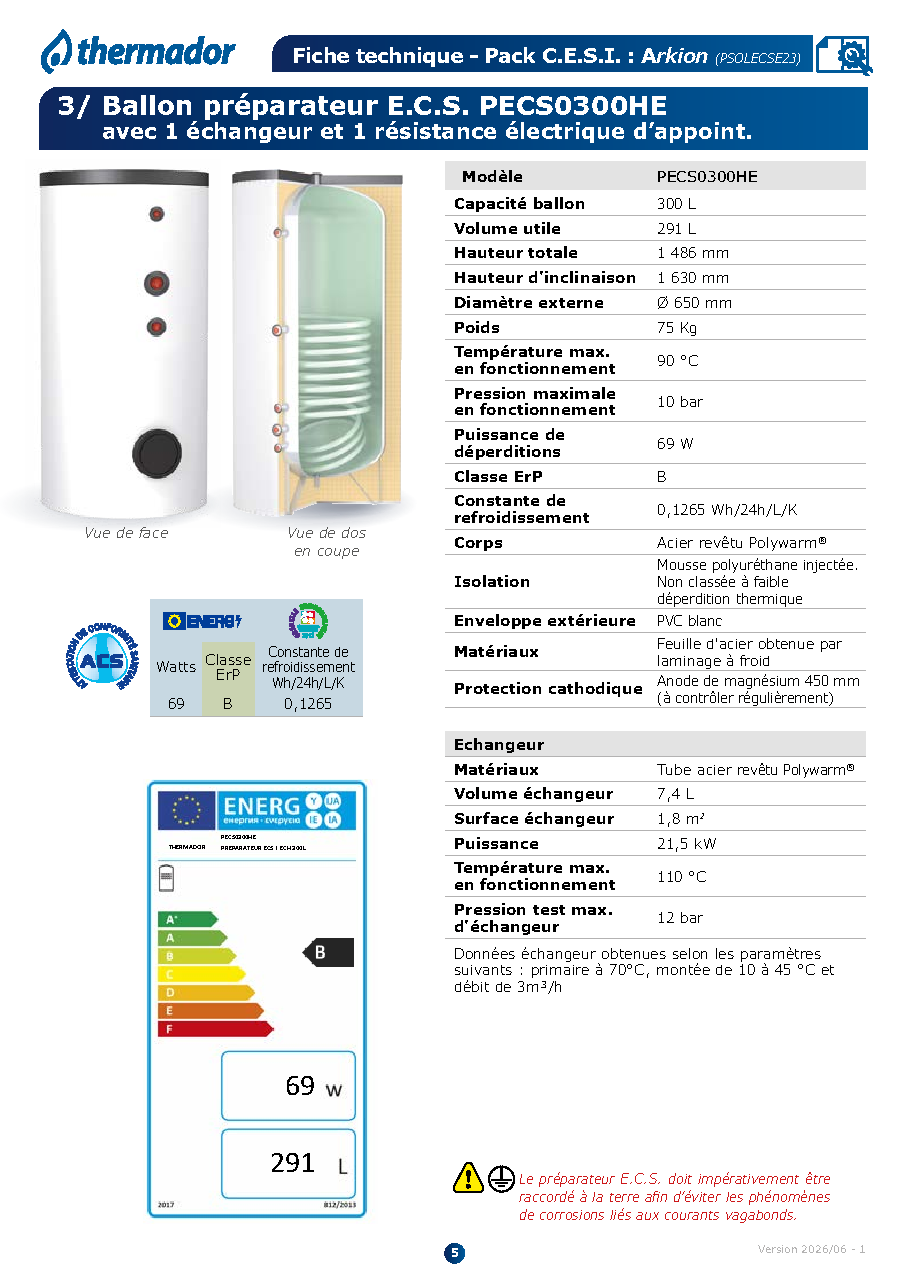 Fiche technique fournisseur