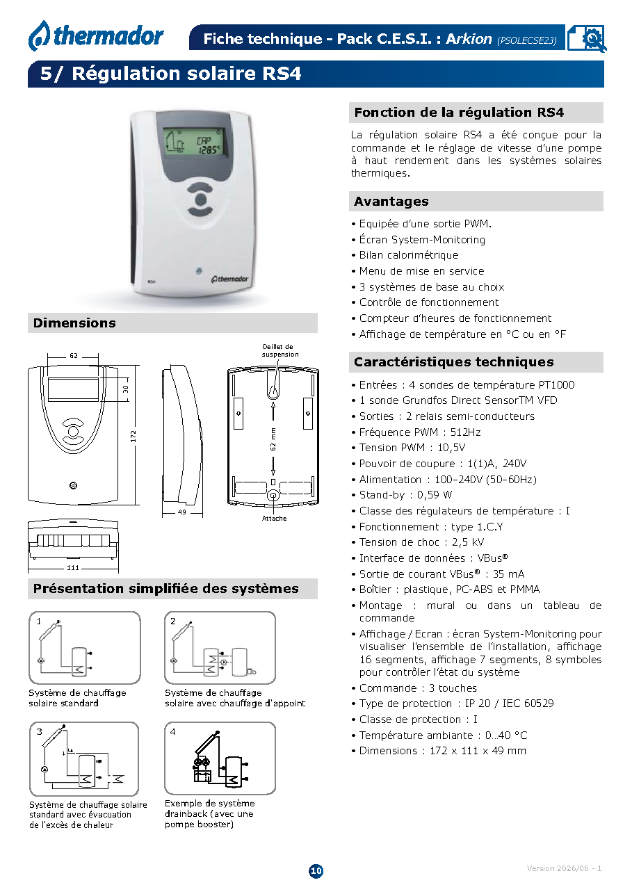 Fiche technique fournisseur