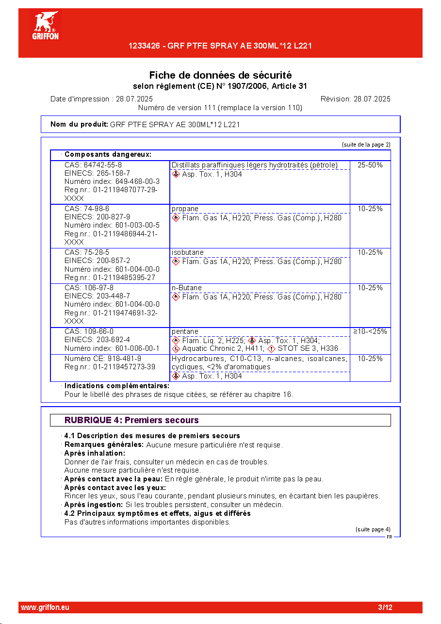 Fiche technique fournisseur