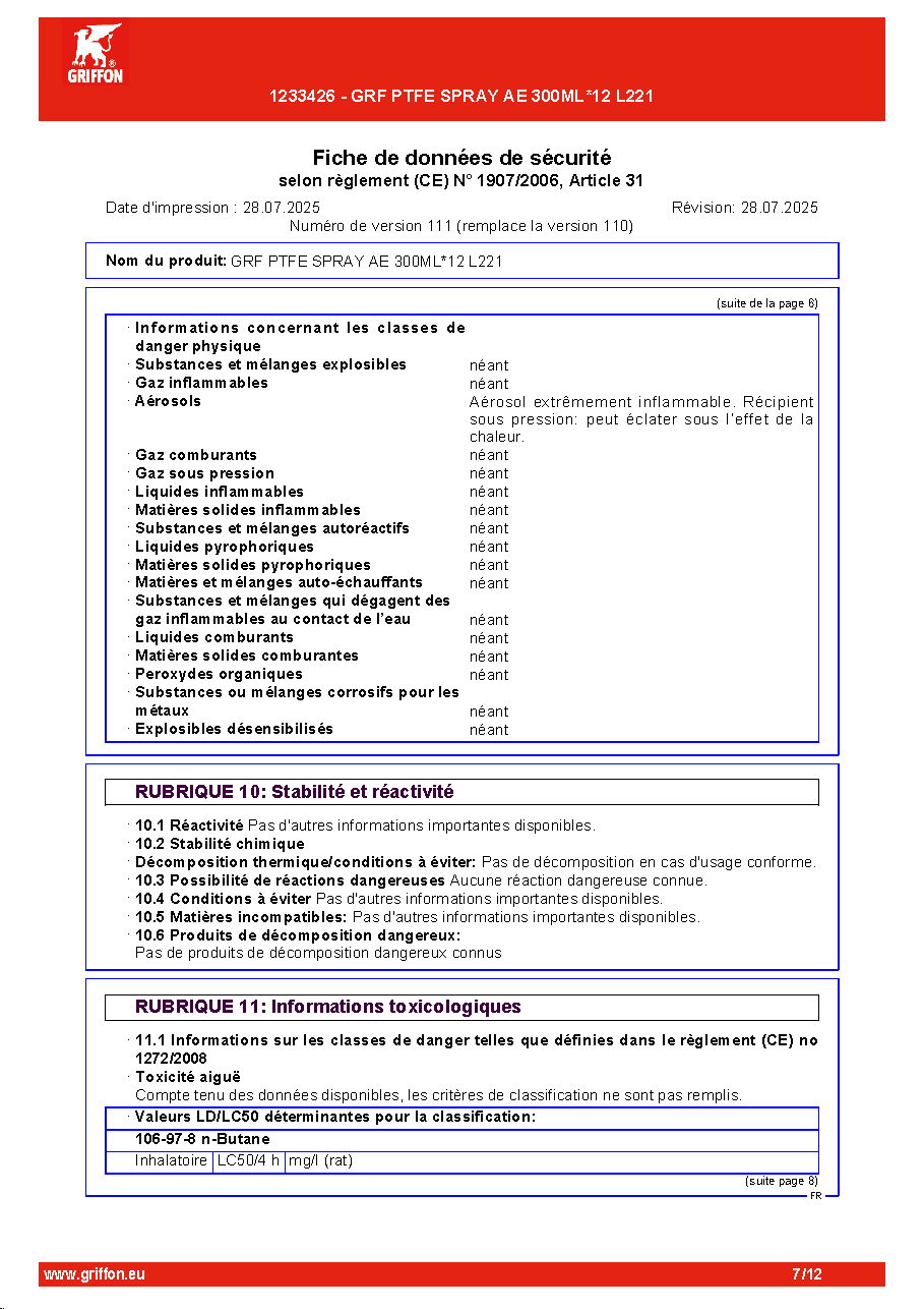 Fiche technique fournisseur